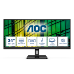 AOC U34E2M monitor, VA, 34", 3440x1440, HDMI, Display port