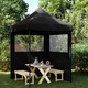 vidaXL Sklopivi prigodni šator za zabave s 2 bočna zida crni
