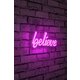 Ukrasna plastična LED rasvjeta, Believe - Pink