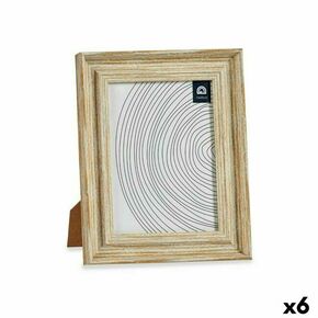 Photo frame Crystal Golden Wood Brown Plastic (21 x 2 x 26 cm) (6 Units)