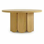Okrugli stolić s pločom u dekoru hrasta u prirodnoj boji 78x78 cm Soft - Woodman
