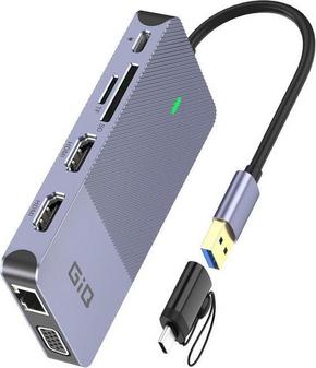 Slomart Giq USB C Hub - Trostruki zaslon: USB 3.0