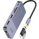 slomart Giq USB C Hub - Trostruki zaslon: USB 3.0, HDMI, VGA adapter za laptop. Kompatibilan s MacBook M1. USB priključna stanica.