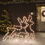 Figura božićnog soba LED 2 kom topla bijela 57 x 55 x 4,5 cm