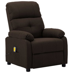 VidaXL Masažna fotelja od tkanine tamnosmeđa