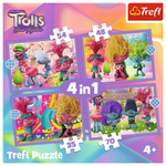Trollovi 3: 4 u 1 puzzle set - Trefl