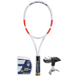 Tenis reket Babolat Pure Strike 97 2 Pack - white/red/black + naciąg + usługa serwisowa