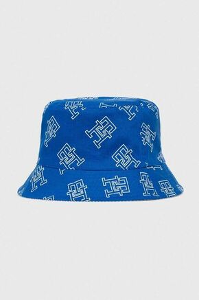 Dvostrani pamučni šešir Tommy Hilfiger - plava. Šešir iz kolekcije Tommy Hilfiger. Model s uskim obodom