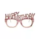 Papirnate naočale "Happy Birthday", metalik zlatno-roza 4/1