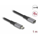 Kabel DELOCK, USB-C 4.0 (M) na USB-C (Ž), 1m, crni 81201