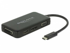 Delock adapter USB Type-C™ Stecker &gt; VGA / HDMI / DVI / DisplayPort ženski crni