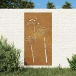 Vrtni zidni ukras 105 x 55 cm čelik COR-TEN s cvjetnim uzorkom