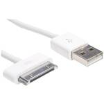 Akyga USB kabel USB-A utikač, Apple 30-polni utikač 1.0 m bijela AK-USB-08