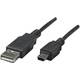 Manhattan USB kabel USB 2.0 USB-A utikač, USB-Mini-B utikač 1.80 m crna pozlaćeni kontakti, ul certificiran
