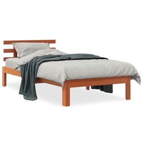 VidaXL Okvir kreveta s uzglavljem voštano smeđi 100x200 cm od borovine