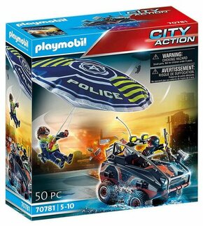 Playset Playmobil City Action Police Parachute with Amphibious Vehicle 70781 (50 pcs)