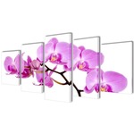 vidaXL Zidne Slike na Platnu Set s Printom Orhideja 200 x 100 cm