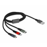 Delock USB kabel USB 2.0 USB-A utikač, USB-Micro-B utikač, Apple Lightning utikač, USB-C® 1 m zelena 87277