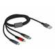Delock USB kabel USB 2.0 USB-A utikač, USB-Micro-B utikač, Apple Lightning utikač, USB-C® 1 m zelena 87277