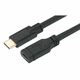 MS USB-C / USB-C F, kabel 2m, crni