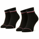Set od 2 para muških visokih čarapa Tommy Hilfiger 100001094 Crna