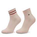 Set od 2 para ženskih visokih čarapa Tommy Hilfiger 701227306 Pink
