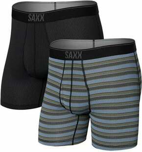 SAXX Quest 2-Pack Boxer Brief Sunrise Stripe/Black II M Donje rublje za fitnes