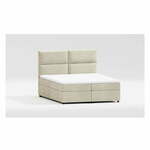 Bež tapecirani bračni krevet s prostorom za odlaganje s podnicom 140x200 cm Rico – Ropez