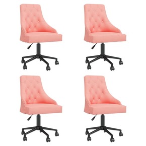 VidaXL Okretne blagovaonske stolice 4 kom ružičaste baršunaste