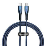 USB-C kabel za USB-C Baseus Glimmer Series, 100 W, 1 m (plavi) (paket od 5 komada)