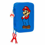 Trodijelna Pernica Super Mario Play Plava Crvena 12.5 x 19.5 x 5.5 cm (36 Dijelovi)