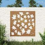Vrtni zidni ukras 55x55 cm čelik CORTEN uzorak javorovog lišća
