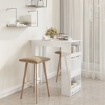 Barski stol sa stalkom za pohranu sjajni bijeli 102x50x103 5 cm