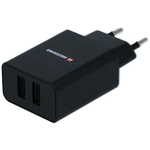 Swissten 2xUSB mrežni punjač/adapter, 2,1 A, crni + MFI lightning kabel