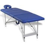 vidaXL Plavi sklopivi masažni 4 - dijelni stol s aluminijskim okvirom