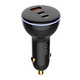 LDNIO C102 Car Charger, USB-A + 2x USB-C, 160W + USB-A/USB-C Cable (black)