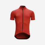 Majica kratkih rukava za cestovni biciklizam Endurance muška narančasto-crvena