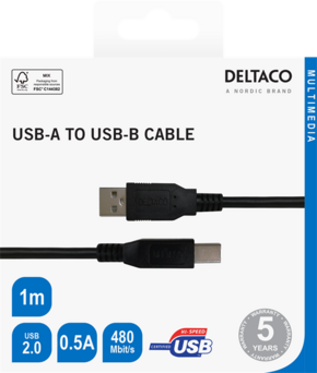 DELTACO USB-B 2.0 cable