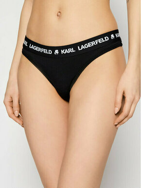 Karl Lagerfeld Tanga gaćice crna / bijela