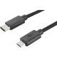 Digitus USB kabel USB 2.0 USB-C™ utikač, USB-Micro-B utikač 1.80 m crna okrugli, utikač primjenjiv s obje strane, dvostruko zaštićen