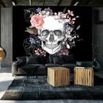 Samoljepljiva foto tapeta - Skull and Flowers 343x245