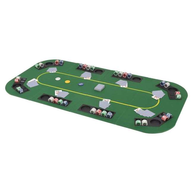 četverodijelna podloga za poker stol za 8 igrača pravokutna zelena