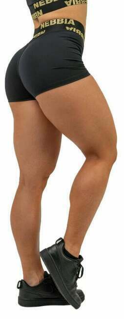 Nebbia Compression High Waist Shorts INTENSE Leg Day Black/Gold M Fitness hlače