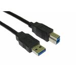 NaviaTec USB-278 - USB 3.0 A muški na B muški kabel, 1,8m, crni 28AWG 48X Braiding
