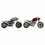 Table clock DKD Home Decor Motorcycle 44 x 13,5 x 23 cm Red Grey Motorbike Iron Vintage (2 Units)
