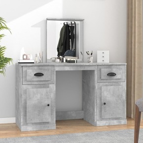 VidaXL Toaletni stolić s ogledalom siva boja betona 130x50x132