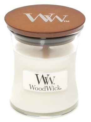 WoodWick bijela mirisana svijeća White Teak mala vaza