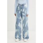 Tommy Jeans wide leg traperice za žene plava DW0DW23109