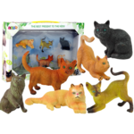 Set of 6 Figures Domestic cats of various breeds