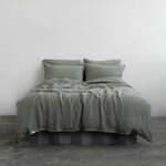 Kaki zelena lanena posteljina za bračni krevet 200x200 cm – Linen Tales